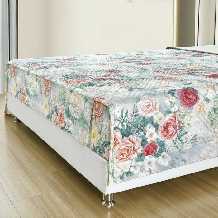 91家纺网 家纺一手货源 找家纺 OL家纺 2025新款13376全棉印花床盖四件套 莫奈