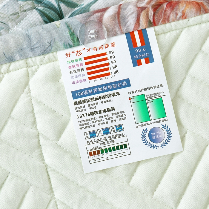 91家纺网 家纺一手货源 找家纺 OL家纺 2025新款13376全棉印花床盖四件套 莫奈