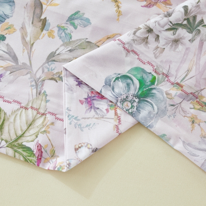 91家纺网 家纺一手货源 找家纺 OL家纺 2025新款13376全棉印花床盖三件套 蝶影香浓