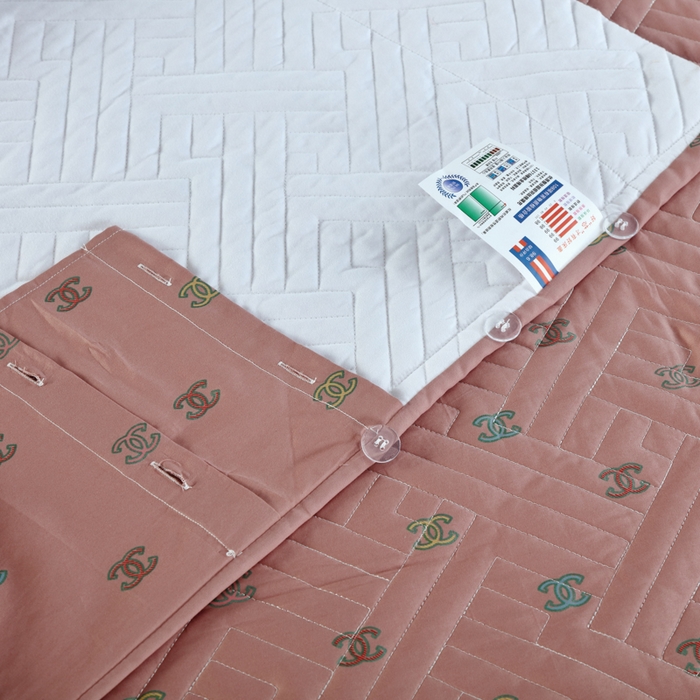 91家纺网 家纺一手货源 找家纺 OL家纺 2025新款13376全棉印花床盖三件套 欧风丽影-豆沙