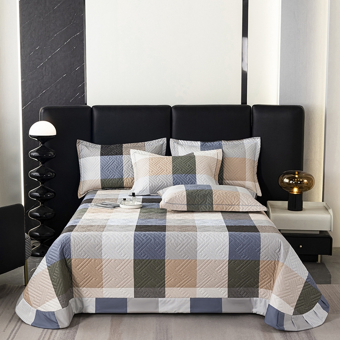 91家纺网 家纺一手货源 找家纺 （总）OL家纺 2025新款13376全棉印花床盖三件套