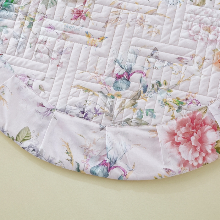 91家纺网 家纺一手货源 找家纺 OL家纺 2025新款13376全棉印花床盖三件套 蝶影香浓