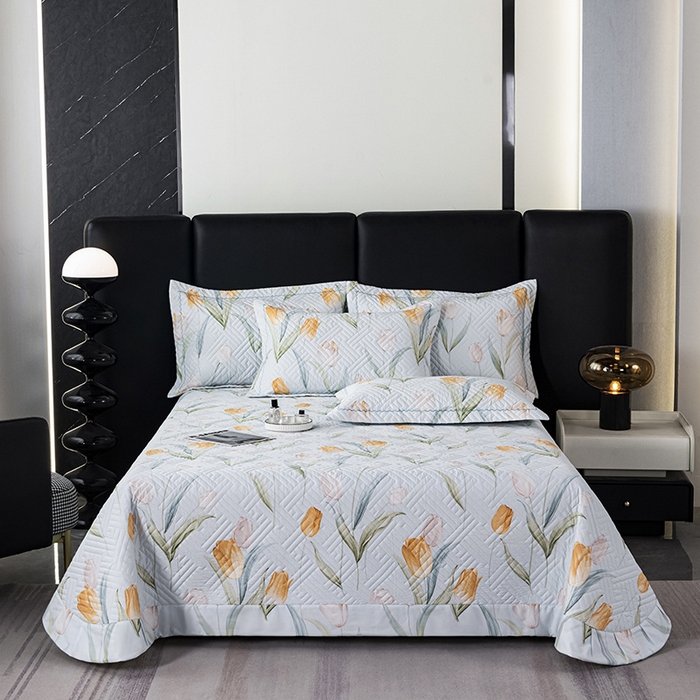 91家纺网 家纺一手货源 找家纺 （总）OL家纺 2025新款13376全棉印花床盖三件套