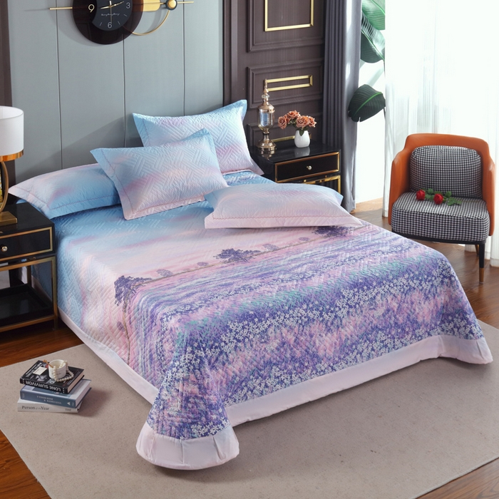 91家纺网 家纺一手货源 找家纺 OL家纺 2025新款13376全棉印花床盖三件套 普罗旺斯