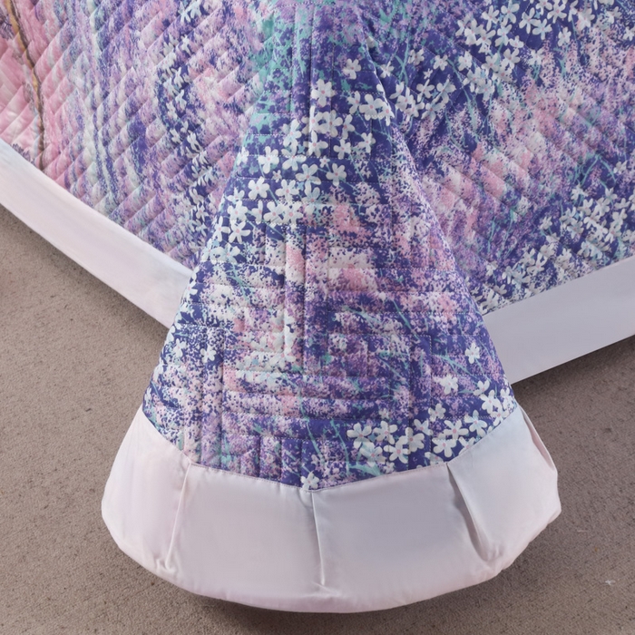 91家纺网 家纺一手货源 找家纺 OL家纺 2025新款13376全棉印花床盖三件套 普罗旺斯