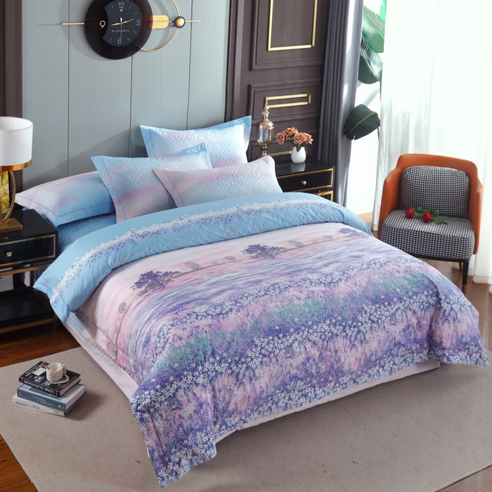 91家纺网 家纺一手货源 找家纺 OL家纺 2025新款13376全棉印花床盖三件套 普罗旺斯