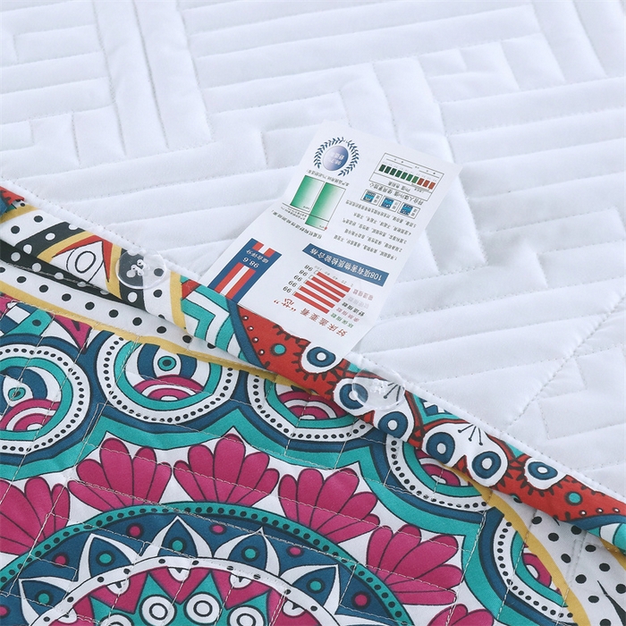 91家纺网 家纺一手货源 找家纺 OL家纺 2025新款13376全棉印花床盖三件套 伊丽莎白