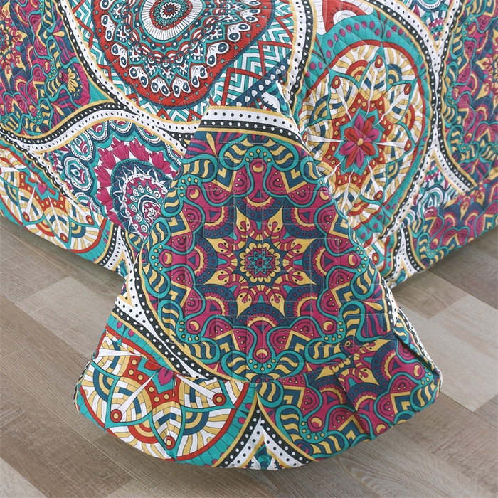 91家纺网 家纺一手货源 找家纺 OL家纺 2025新款13376全棉印花床盖三件套 伊丽莎白