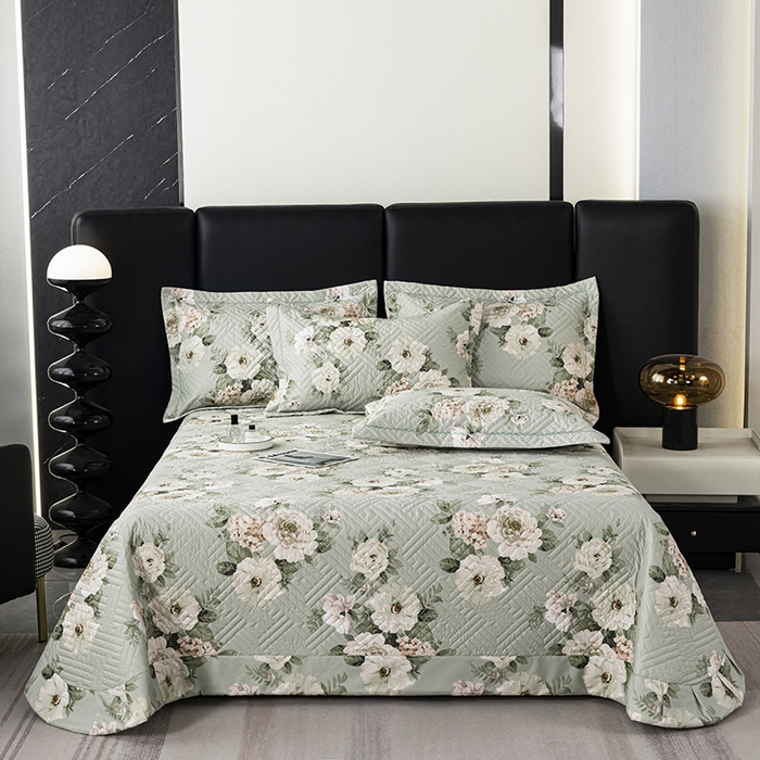 91家纺网 家纺一手货源 找家纺 （总）OL家纺 2025新款13376全棉印花床盖三件套