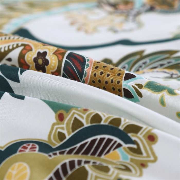 91家纺网 家纺一手货源 找家纺 OL家纺 2025新款13376全棉印花床盖三件套 富丽堂皇