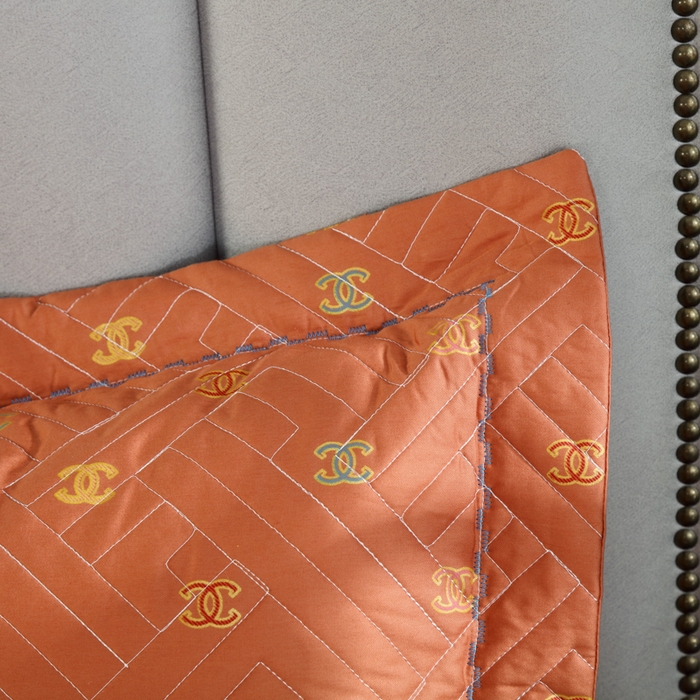 91家纺网 家纺一手货源 找家纺 OL家纺 2025新款13376全棉印花床盖三件套 欧风丽影-橙黄