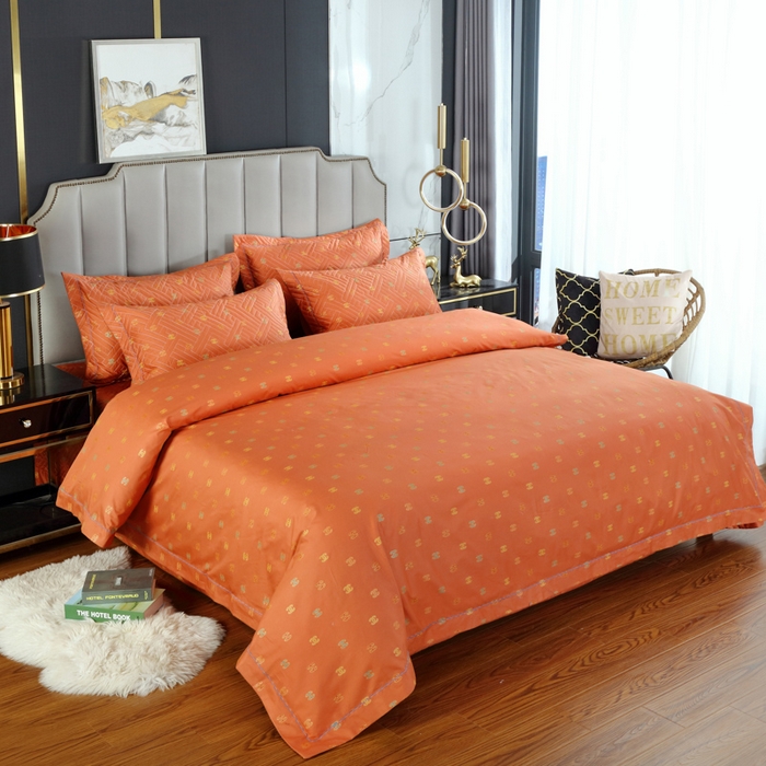 91家纺网 家纺一手货源 找家纺 OL家纺 2025新款13376全棉印花床盖三件套 欧风丽影-橙黄