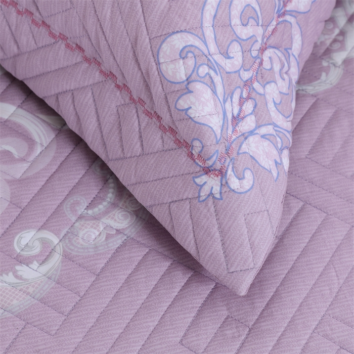 91家纺网 家纺一手货源 找家纺 OL家纺 2025新款13376全棉印花床盖三件套 欧式风情