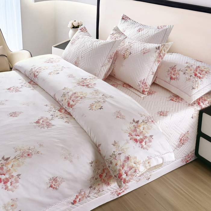 91家纺网 家纺一手货源 找家纺 OL家纺 2025新款13376全棉印花床盖三件套 舜华