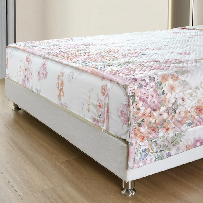 91家纺网 家纺一手货源 找家纺 OL家纺 2025新款13376全棉印花床盖三件套 落木静-红