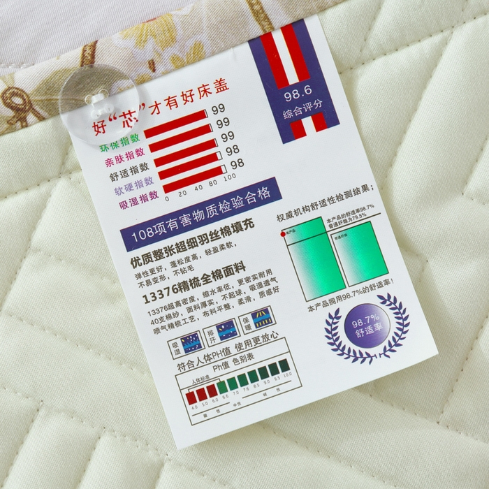 91家纺网 家纺一手货源 找家纺 OL家纺 2025新款13376全棉印花床盖三件套 桃枝夭夭-绿