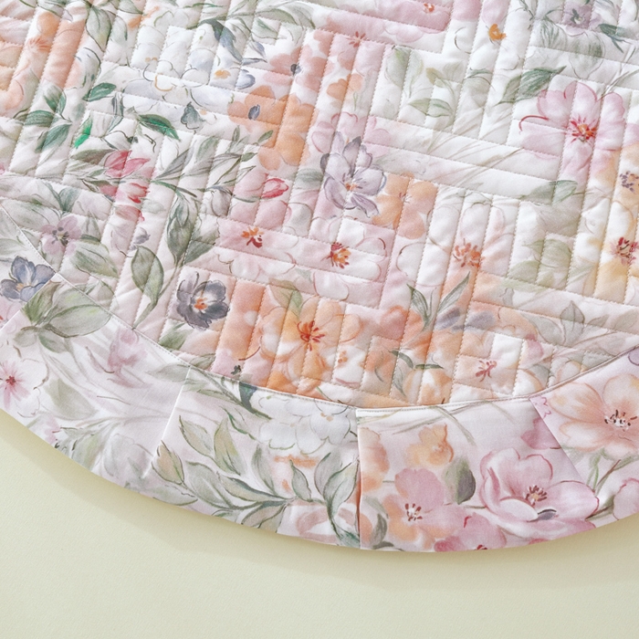 91家纺网 家纺一手货源 找家纺 OL家纺 2025新款13376全棉印花床盖三件套 落木静-红