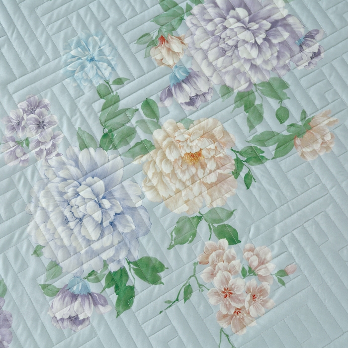 91家纺网 家纺一手货源 找家纺 OL家纺 2025新款13376全棉印花床盖三件套 月色