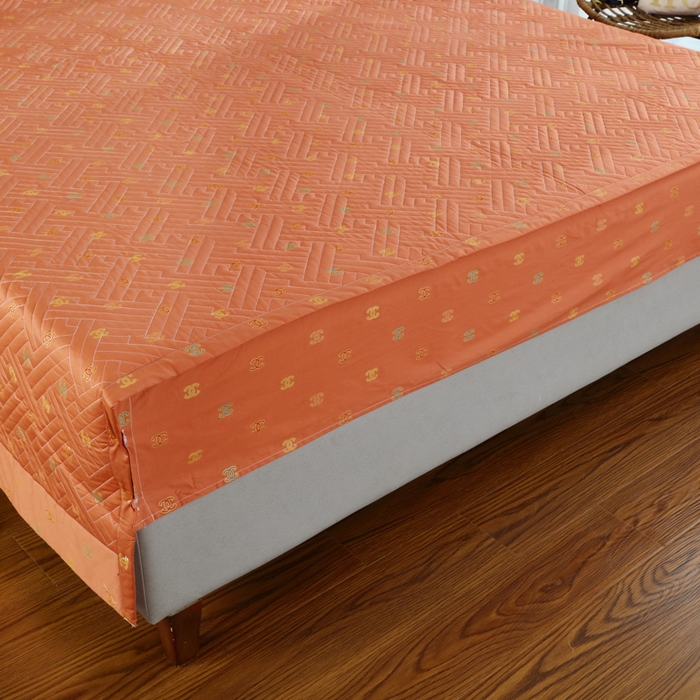 91家纺网 家纺一手货源 找家纺 OL家纺 2025新款13376全棉印花床盖三件套 欧风丽影-橙黄