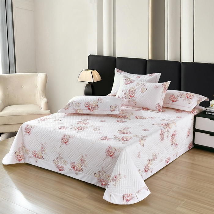 OL家纺 2025新款13376全棉印花床盖三件套 舜华