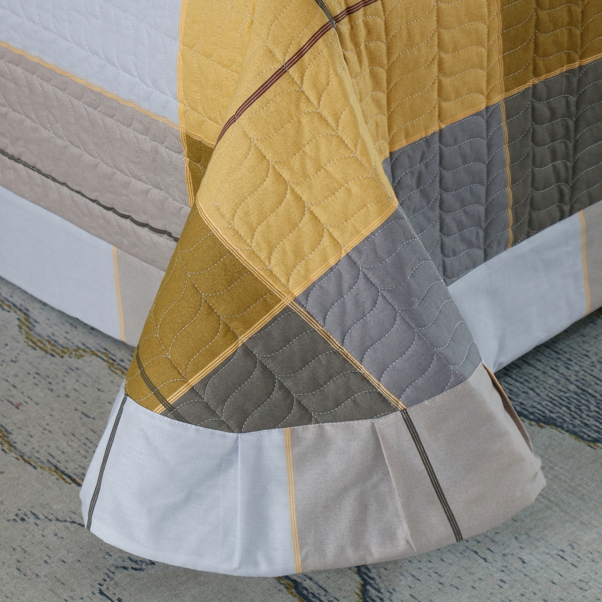 91家纺网 家纺一手货源 找家纺 OL家纺 2025新款13376全棉印花床盖三件套 时光映画