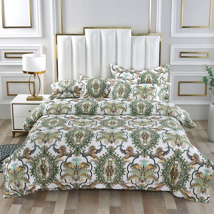 91家纺网 家纺一手货源 找家纺 OL家纺 2025新款13376全棉印花床盖三件套 富丽堂皇