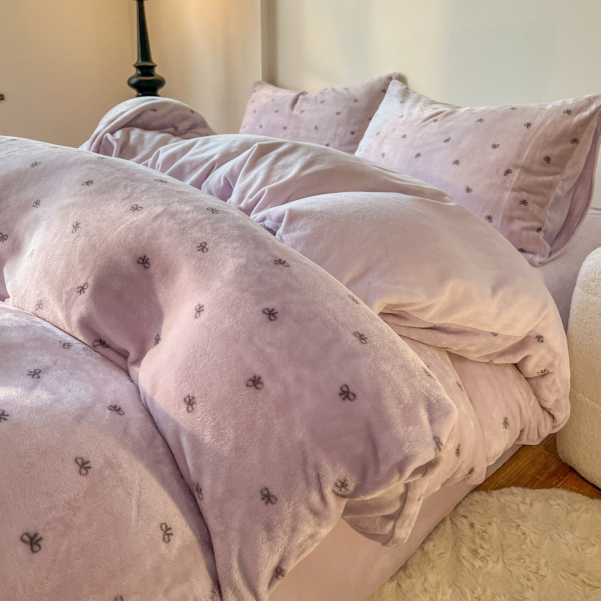 91家纺网 家纺一手货源 找家纺 （总）思诺羽床笠 2025新款加厚牛奶绒印花四件套