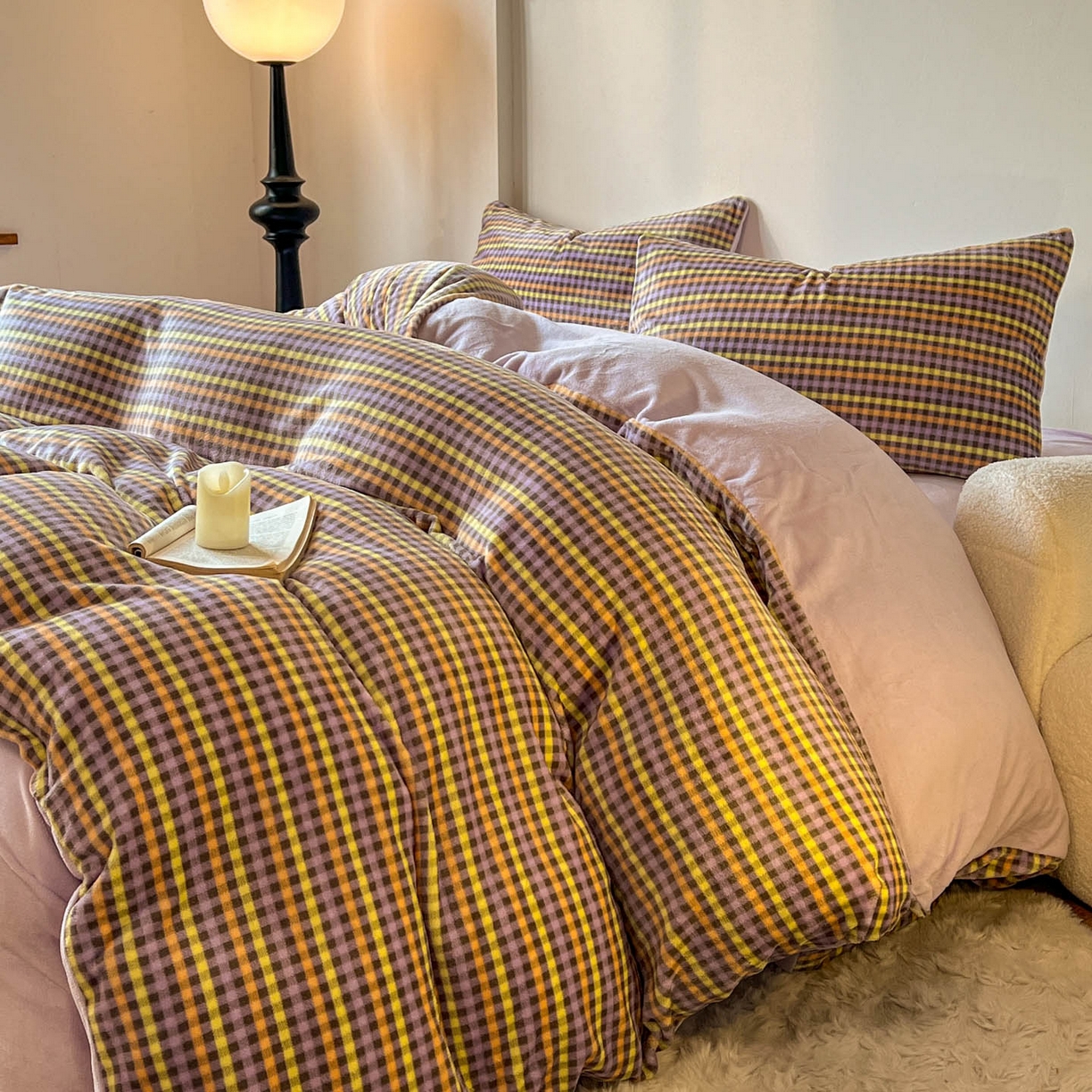 91家纺网 家纺一手货源 找家纺 （总）思诺羽床笠 2025新款加厚牛奶绒印花四件套