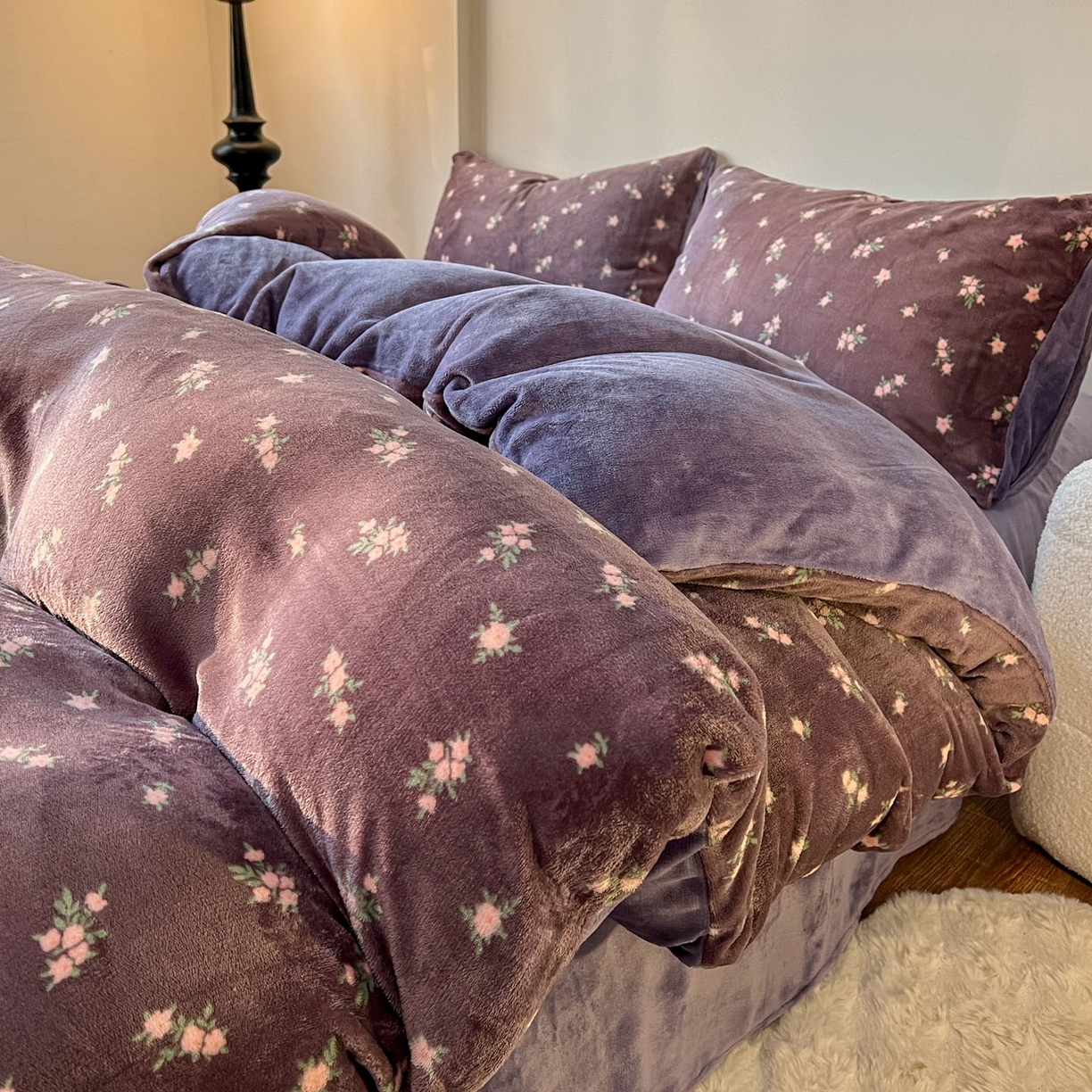 91家纺网 家纺一手货源 找家纺 （总）思诺羽床笠 2025新款加厚牛奶绒印花四件套