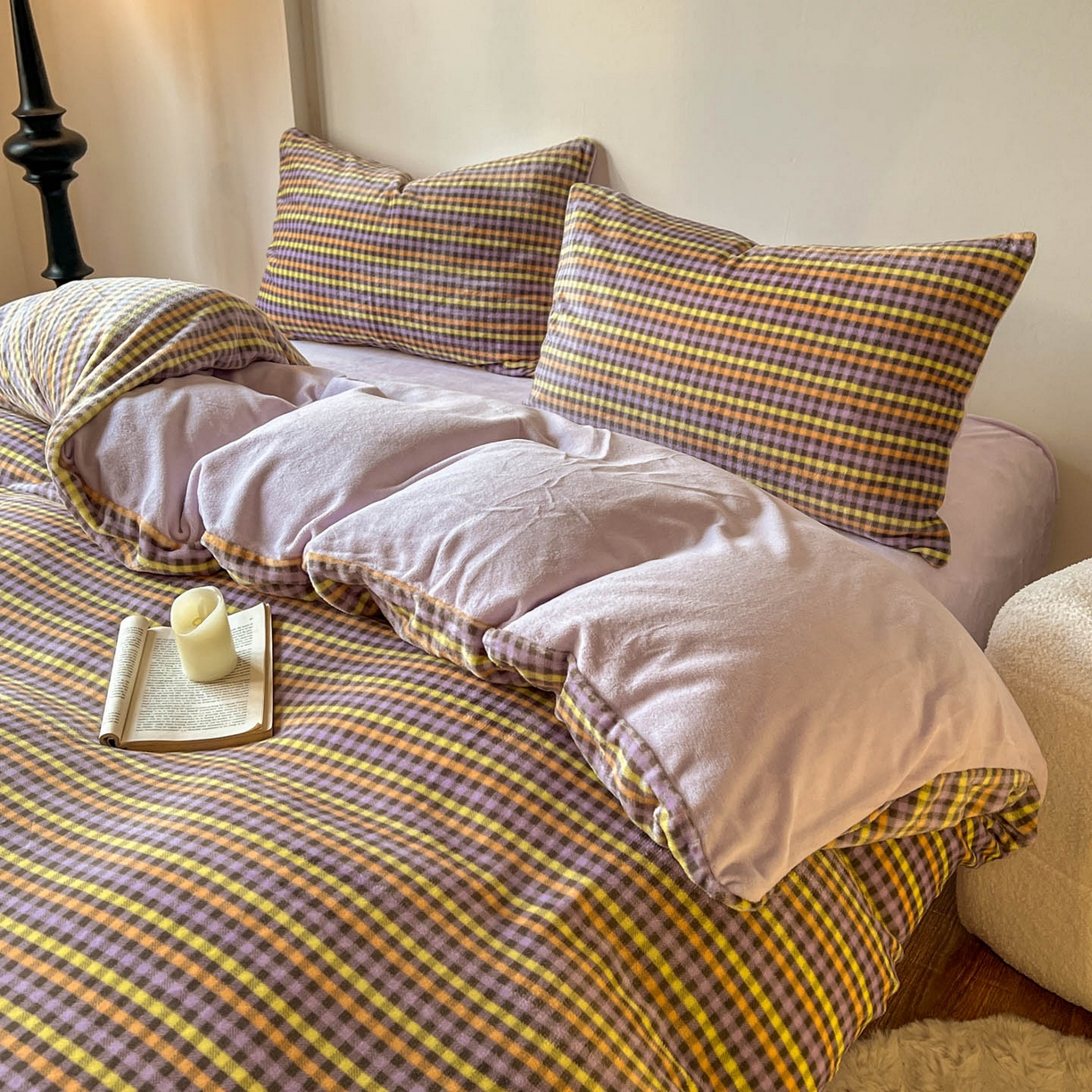 91家纺网 家纺一手货源 找家纺 （总）思诺羽床笠 2025新款加厚牛奶绒印花四件套