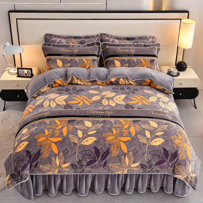 91家纺网 家纺一手货源 找家纺 （总）羽梦2025新款8.5斤牛奶法莱绒金貂法兰绒四件套直播爆款