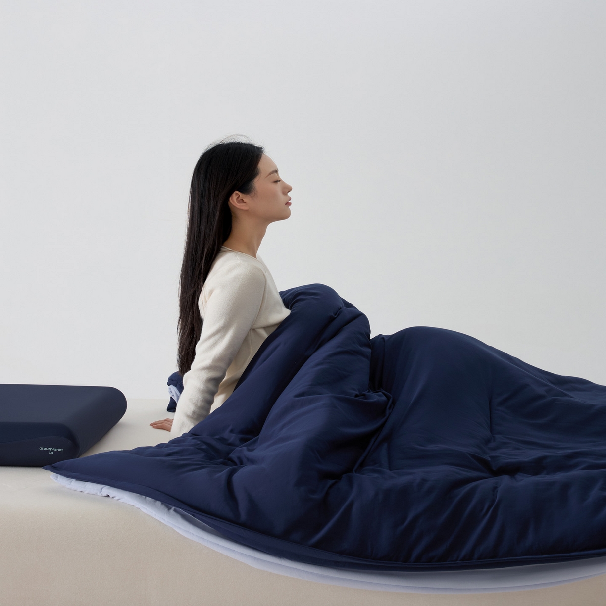 91家纺网 家纺一手货源 找家纺 夏罗俪 2025秋冬新款PRO2.0亚朵被子同款深睡被四季被冬被子母被春秋被保暖控温被子 四季-深睡蓝