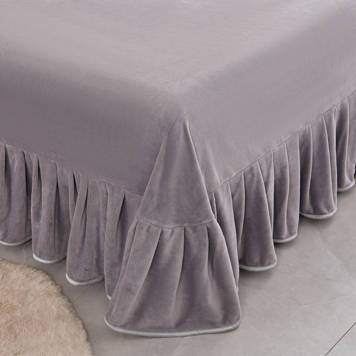 91家纺网 家纺一手货源 找家纺 羽梦2025新款8.5斤牛奶法莱绒金貂法兰绒四件套直播爆款 香叶流年