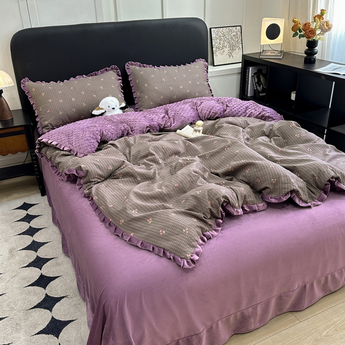 91家纺网 家纺一手货源 找家纺 （总）一比一家纺 2025新款保暖舒适云感纱➕绒加绒四件套