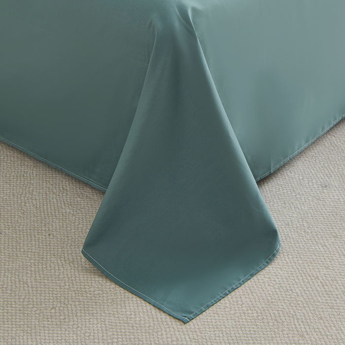 91家纺网 家纺一手货源 找家纺 宇彬家纺 2026直播热爆新款A类13374全棉母婴级一字绣宽边枕套被套纯色单被套贡缎新疆长绒匹马棉轻奢可定做 一字绣-摩卡绿