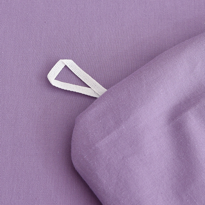 91家纺网 家纺一手货源 找家纺 宇彬家纺 2026直播热爆新款A类13374全棉母婴级一字绣宽边枕套被套纯色单被套贡缎新疆长绒匹马棉轻奢可定做 一字绣-典雅紫