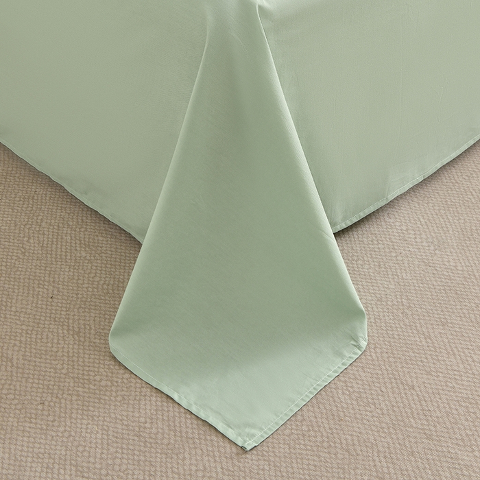 91家纺网 家纺一手货源 找家纺 宇彬家纺 2026直播热爆新款A类13374全棉母婴级一字绣宽边枕套被套纯色单被套贡缎新疆长绒匹马棉轻奢可定做 一字绣-炫彩绿