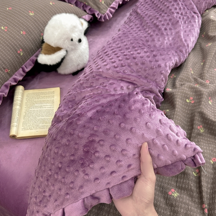 91家纺网 家纺一手货源 找家纺 一比一家纺 2025新款保暖舒适云感纱➕绒加绒四件套 樱桃灰