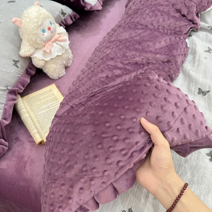 91家纺网 家纺一手货源 找家纺 一比一家纺 2025新款保暖舒适云感纱➕绒加绒四件套 蝶影 - 灰