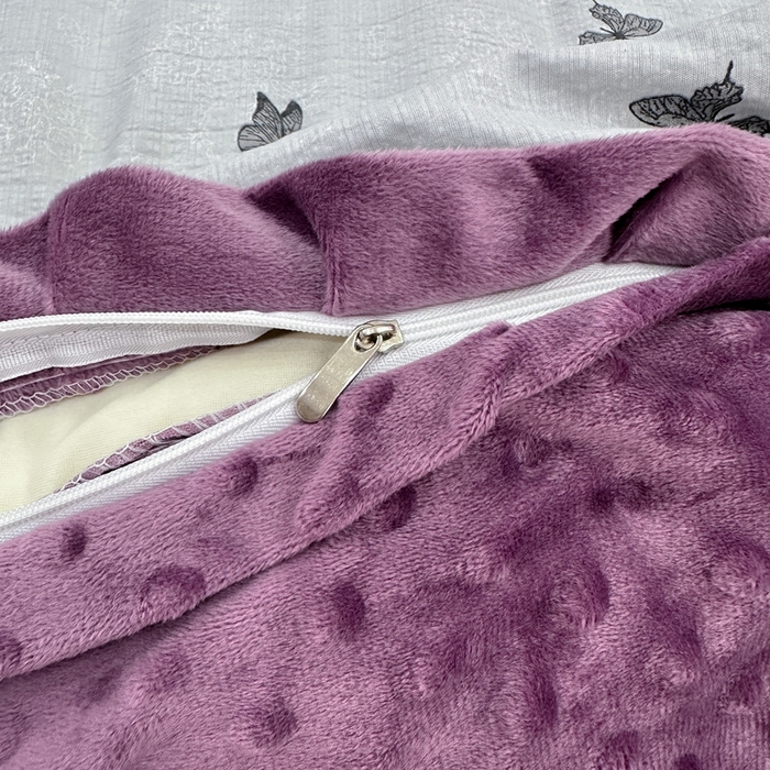 91家纺网 家纺一手货源 找家纺 一比一家纺 2025新款保暖舒适云感纱➕绒加绒四件套 蝶影 - 灰