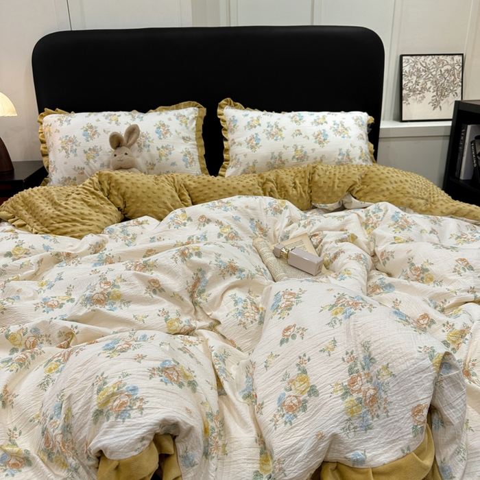 91家纺网 家纺一手货源 找家纺 一比一家纺 2025新款保暖舒适云感纱➕绒加绒四件套 兰溪