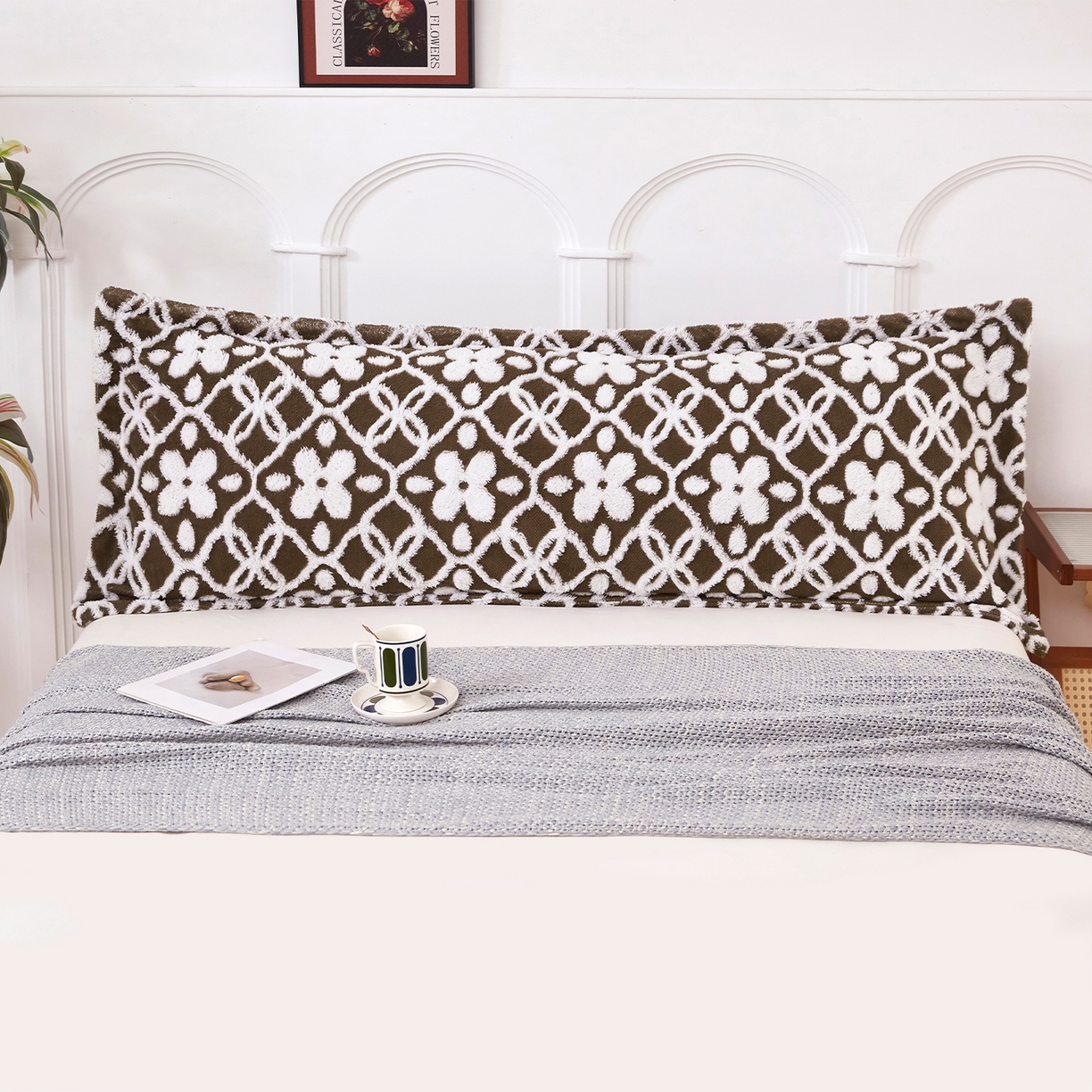 91家纺网 家纺一手货源 找家纺 云玲时尚 2025新款阳离子塔芙绒双人枕套 山茶深咖