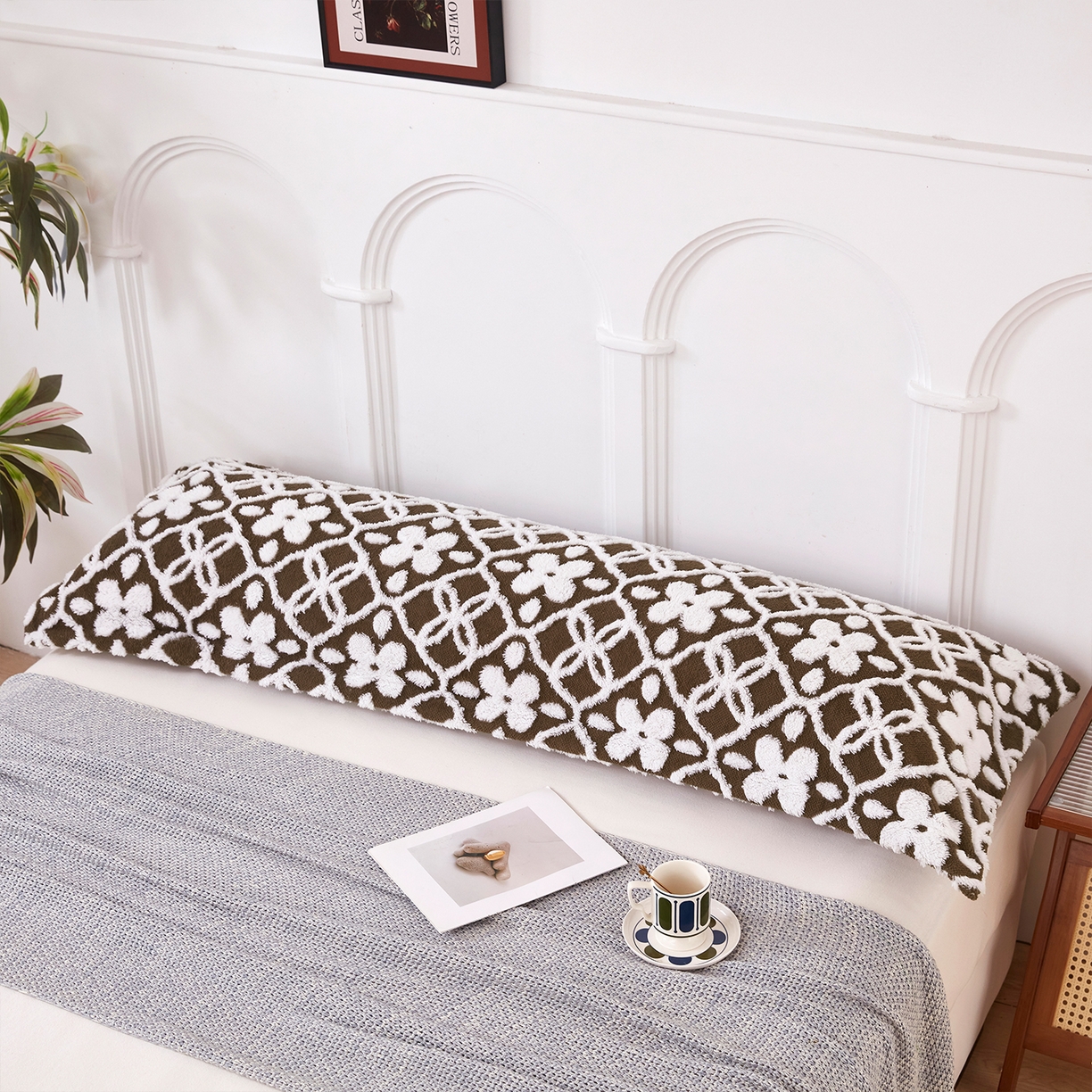 91家纺网 家纺一手货源 找家纺 云玲时尚 2025新款阳离子塔芙绒双人枕套 山茶深咖