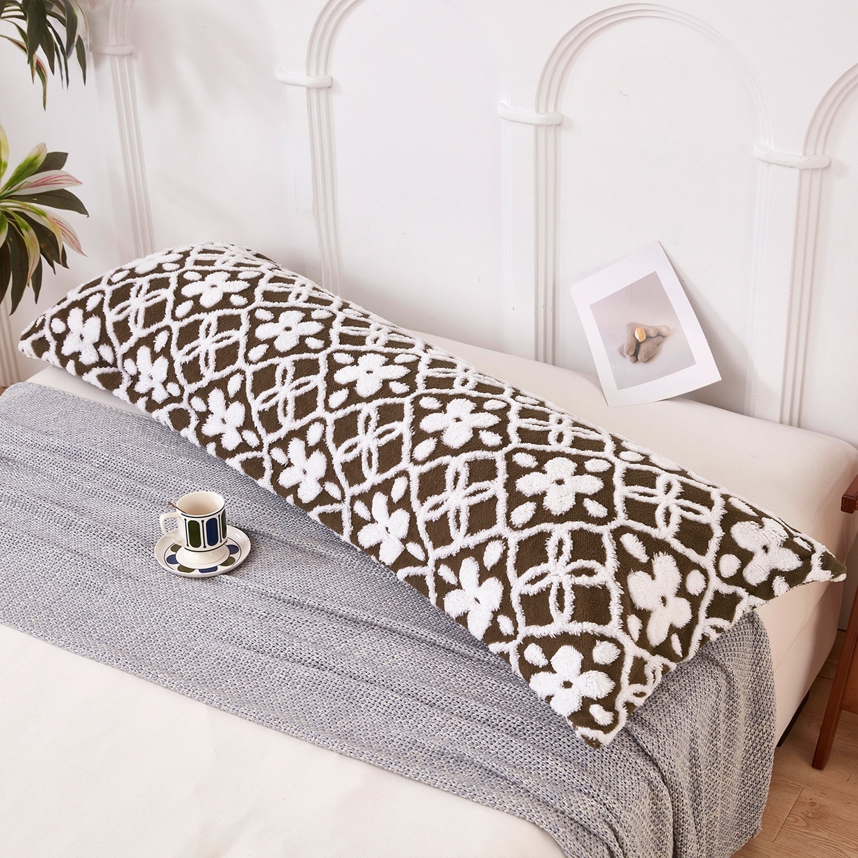 91家纺网 家纺一手货源 找家纺 云玲时尚 2025新款阳离子塔芙绒双人枕套 山茶深咖