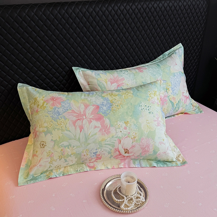 91家纺网 家纺一手货源 找家纺 壹号库 2025新款全棉四件套 薄雾玫瑰