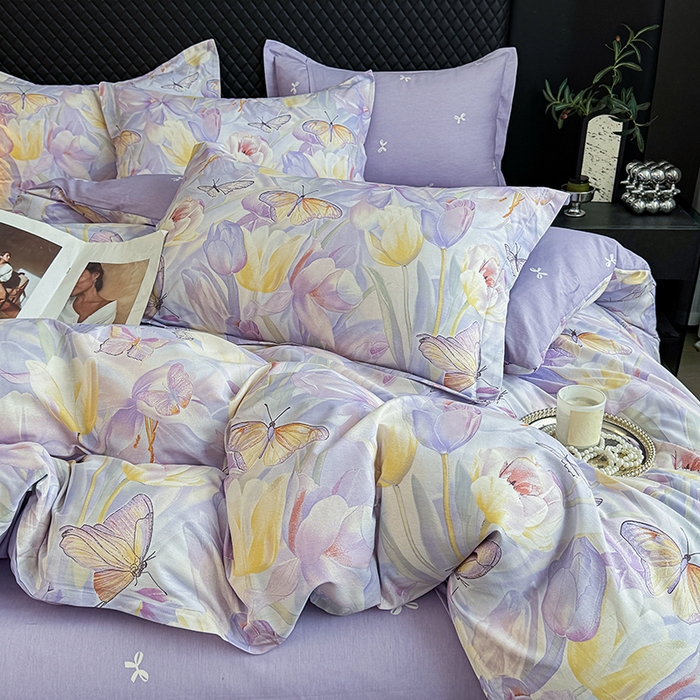 91家纺网 家纺一手货源 找家纺 壹号库 2025新款全棉四件套 莫奈印象