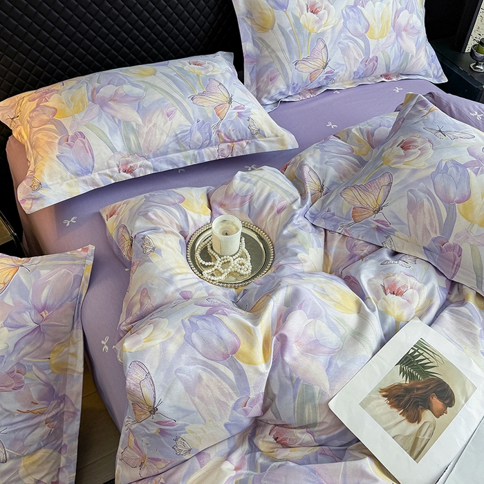 91家纺网 家纺一手货源 找家纺 壹号库 2025新款全棉四件套 莫奈印象