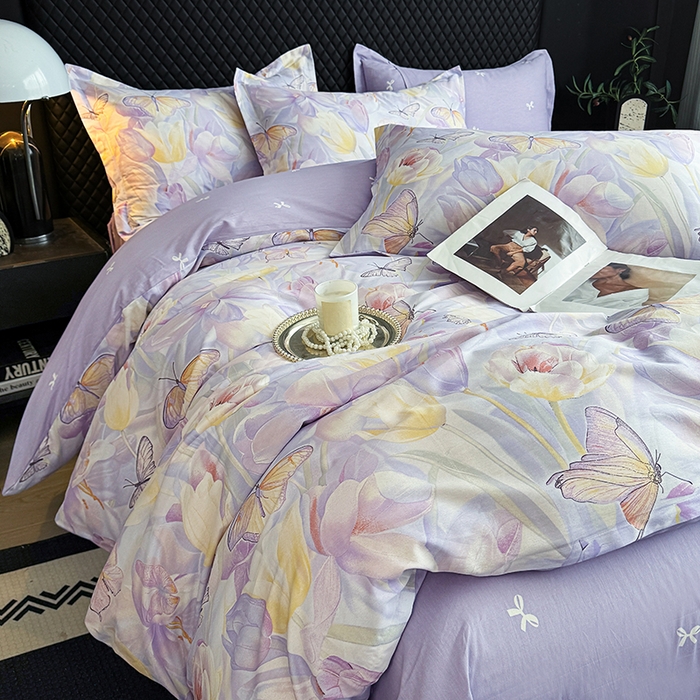 91家纺网 家纺一手货源 找家纺 壹号库 2025新款全棉四件套 莫奈印象