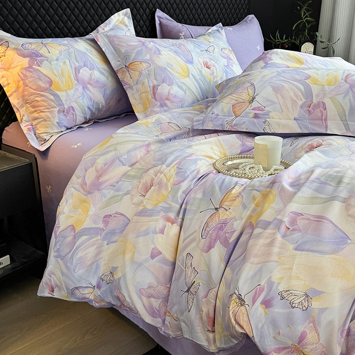 91家纺网 家纺一手货源 找家纺 壹号库 2025新款全棉四件套 莫奈印象