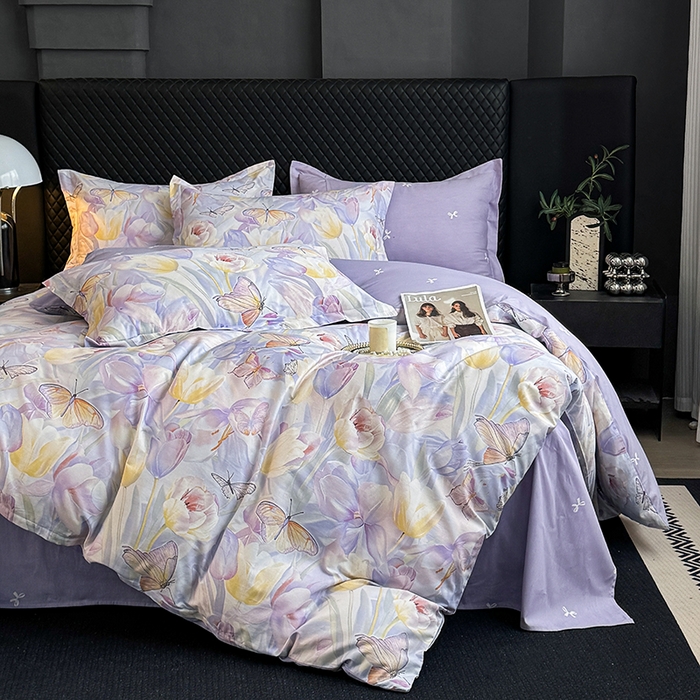 91家纺网 家纺一手货源 找家纺 壹号库 2025新款全棉四件套 莫奈印象